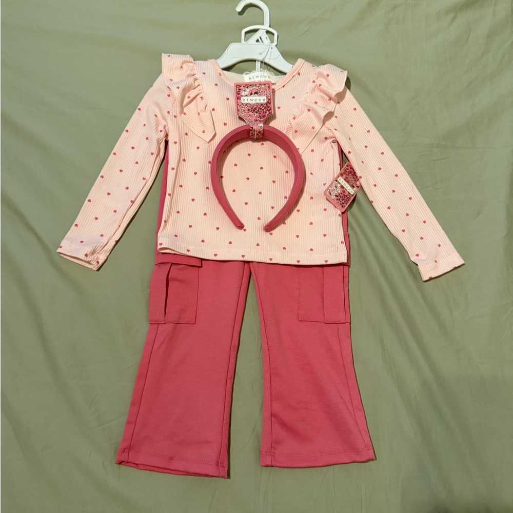 Pink Polka Dot Kids Set with Headband